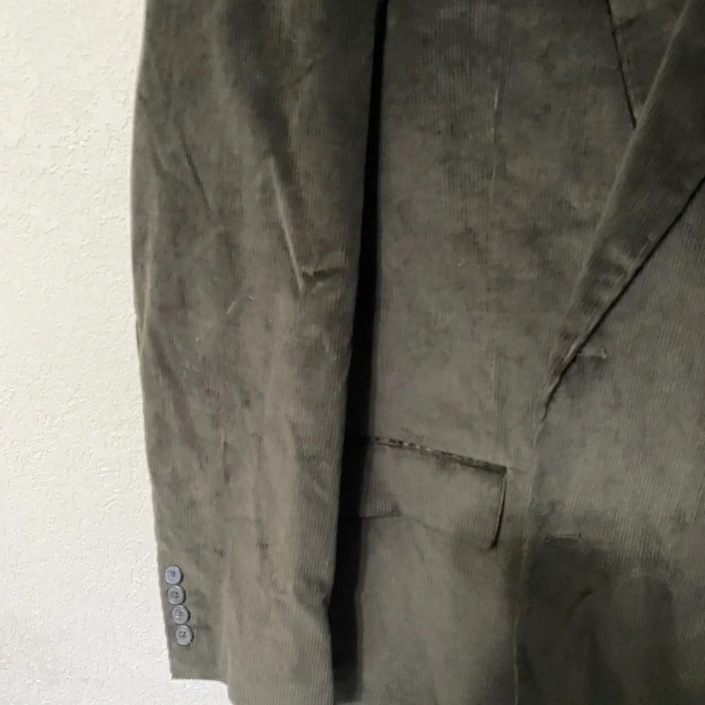 STAFFORD Classic Fit chocolate brown 100% cotton corduroy 2 button blazer 42L